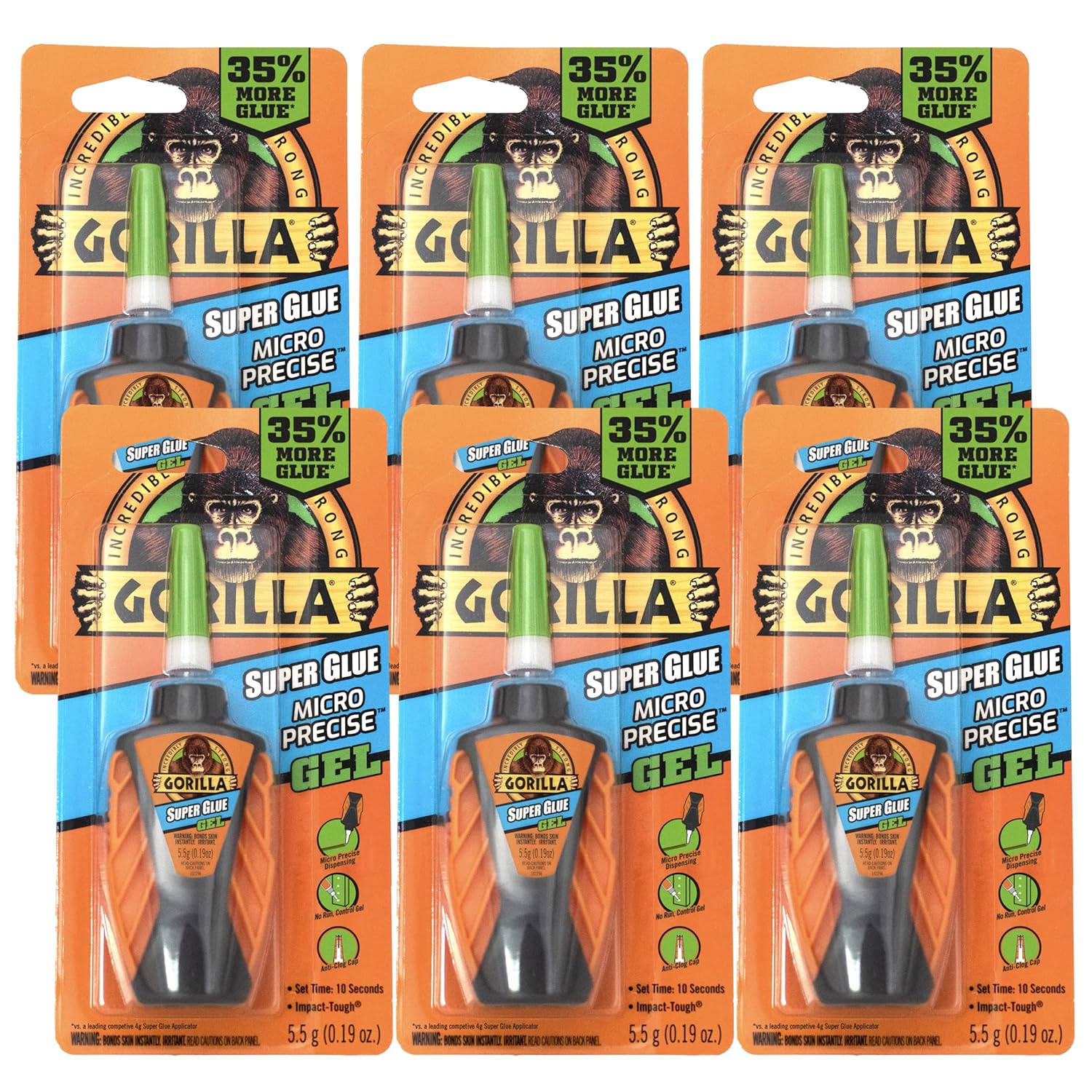 Gorilla Micro Precise Super Glue Gel for Fast, Strong Bonding