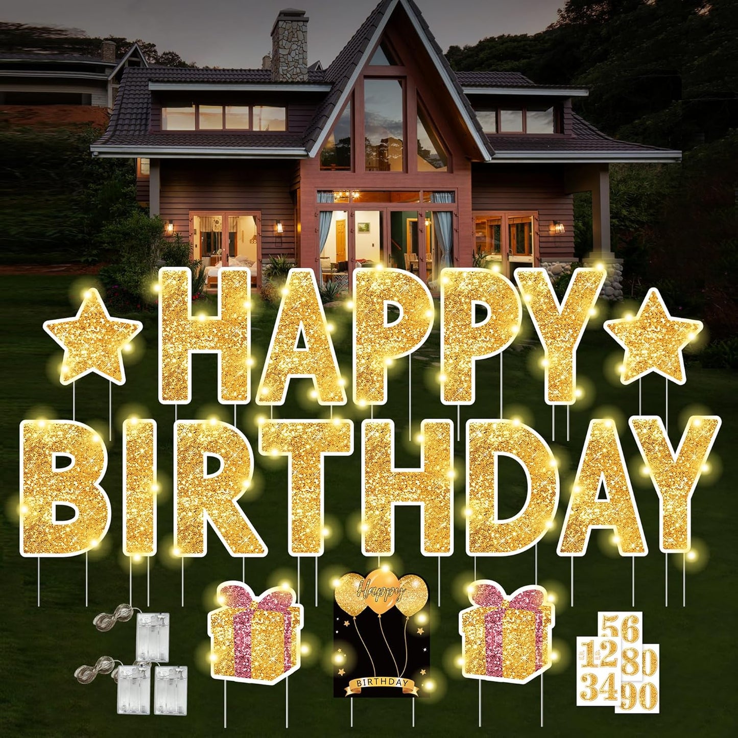 Happy Birthday Yard Sign with Stakes for Vibrant Celebrations