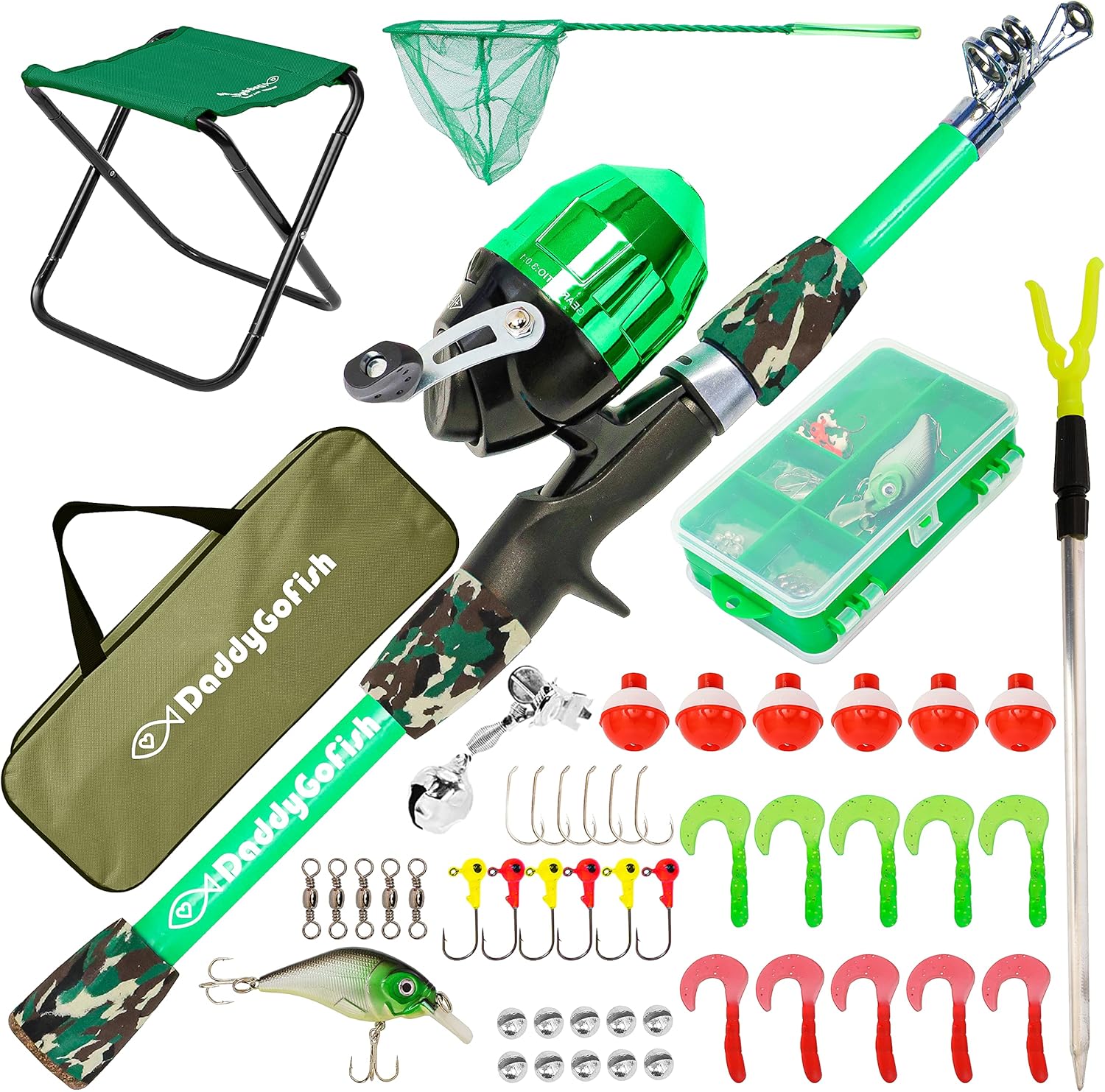 DaddyGoFish Kids Fishing Pole Combo - Perfect Starter Set