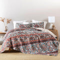Boho Quilt King Size Reversible Quilt Set - Bright, Lightweight