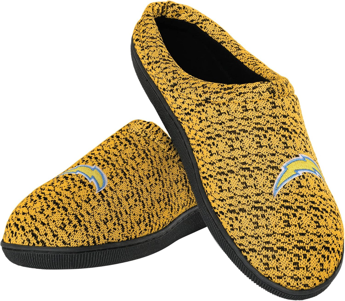 FOCO NFL mens Poly Knit Cup Sole Slipper for Ultimate Comfort