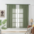 Oliver Green Curtains 63 in Boho Sheer Lace Panels - Light Filtering