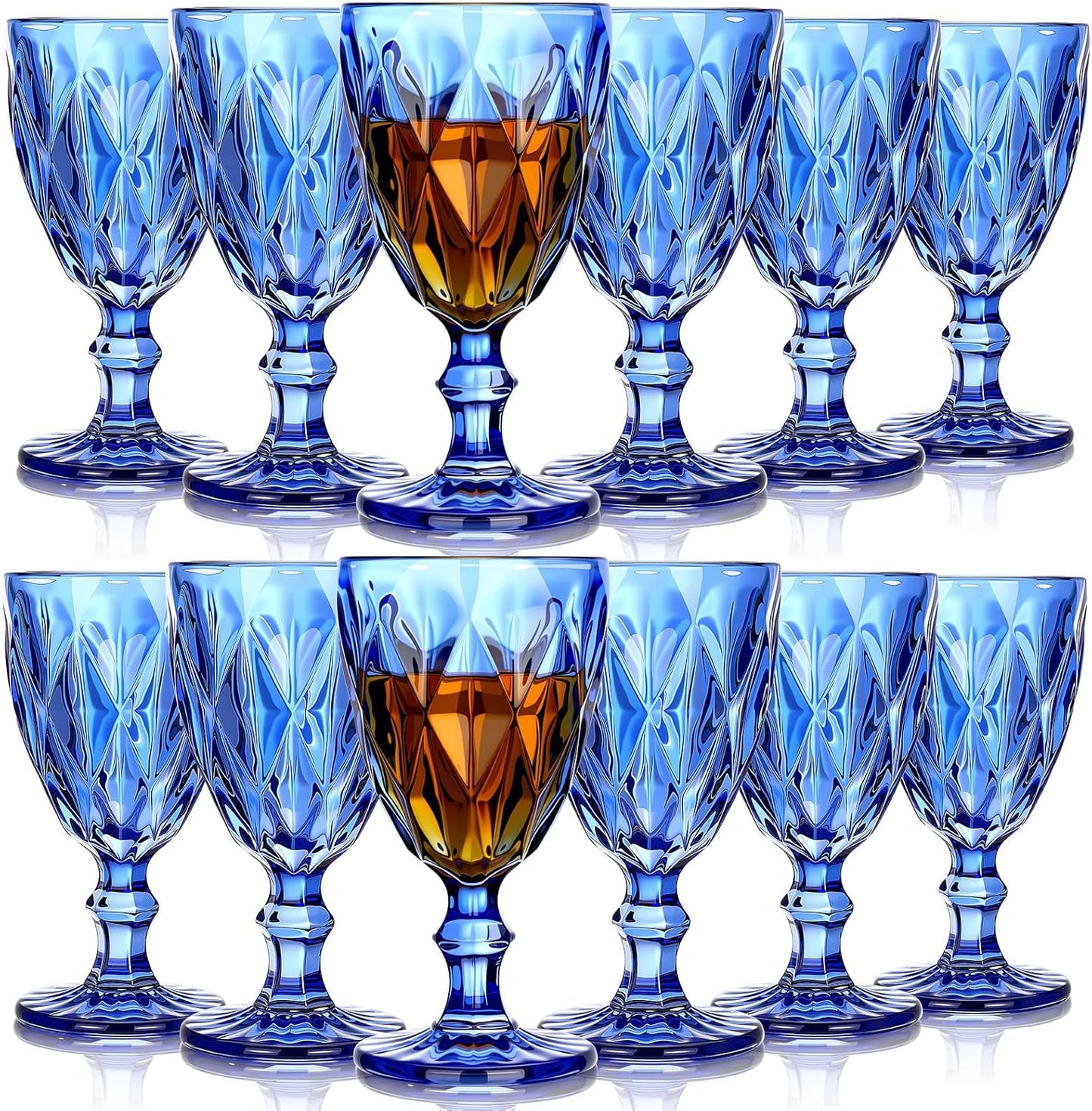 Yinder Vintage Glass Goblet Set of 12 for Any Occasion