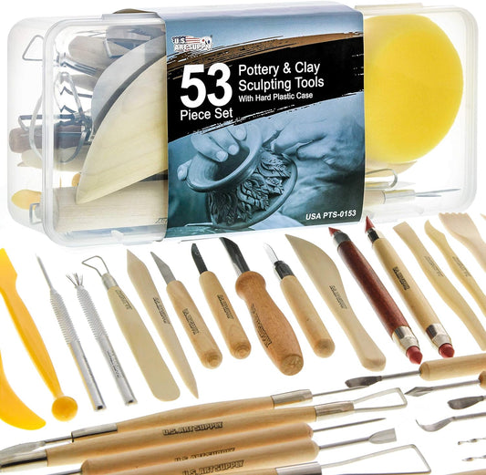 Complete 53-Piece Pottery & Clay Tools Set for Artists