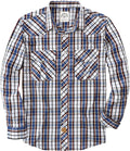 Dubinik Pearl Snap Shirts for Men Long Sleeve Plaid Western Shirt