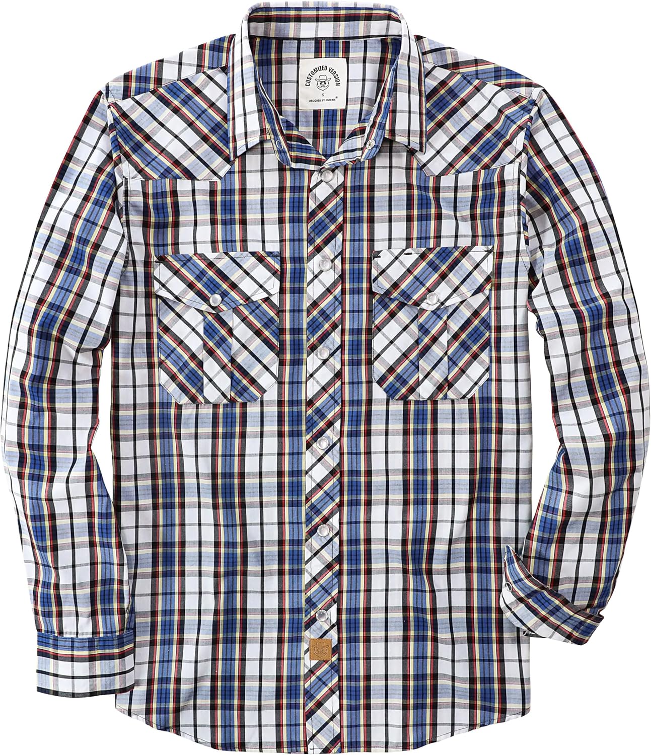 Dubinik Pearl Snap Shirts for Men: Vintage Casual Plaid Style