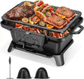 VIVOHOME Rectangle Cast Iron Charcoal Grill - Compact Tabletop Grill