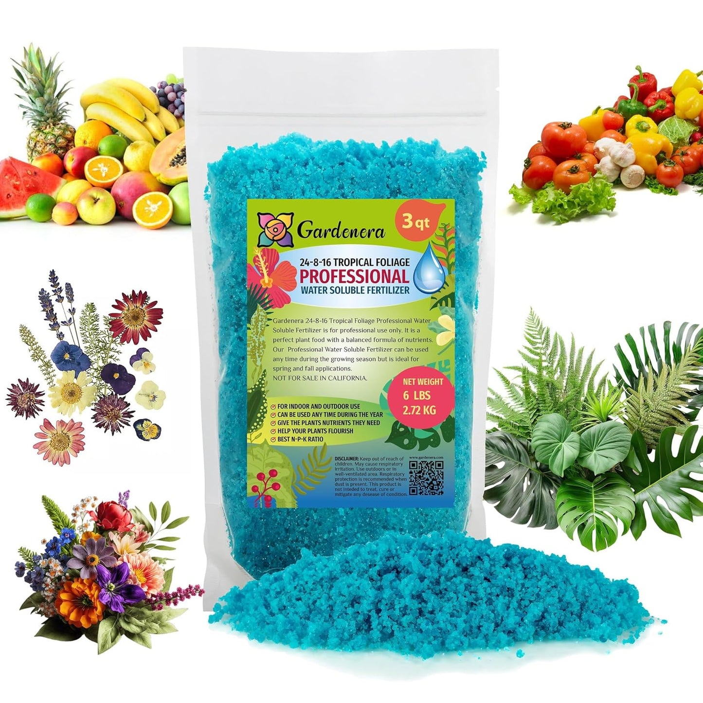 Premium 24-8-16 All Purpose Water Soluble Fertilizer for Plants