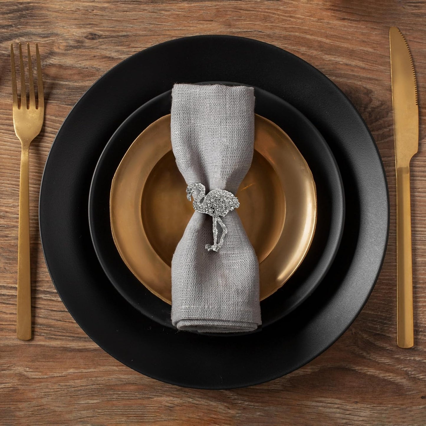 Elegant Silver Napkin Rings Set of 16 for Festive Table Decor