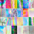 Iridescent Stained Glass Sheets Variety Pack 24 pcs - Colorful Craft