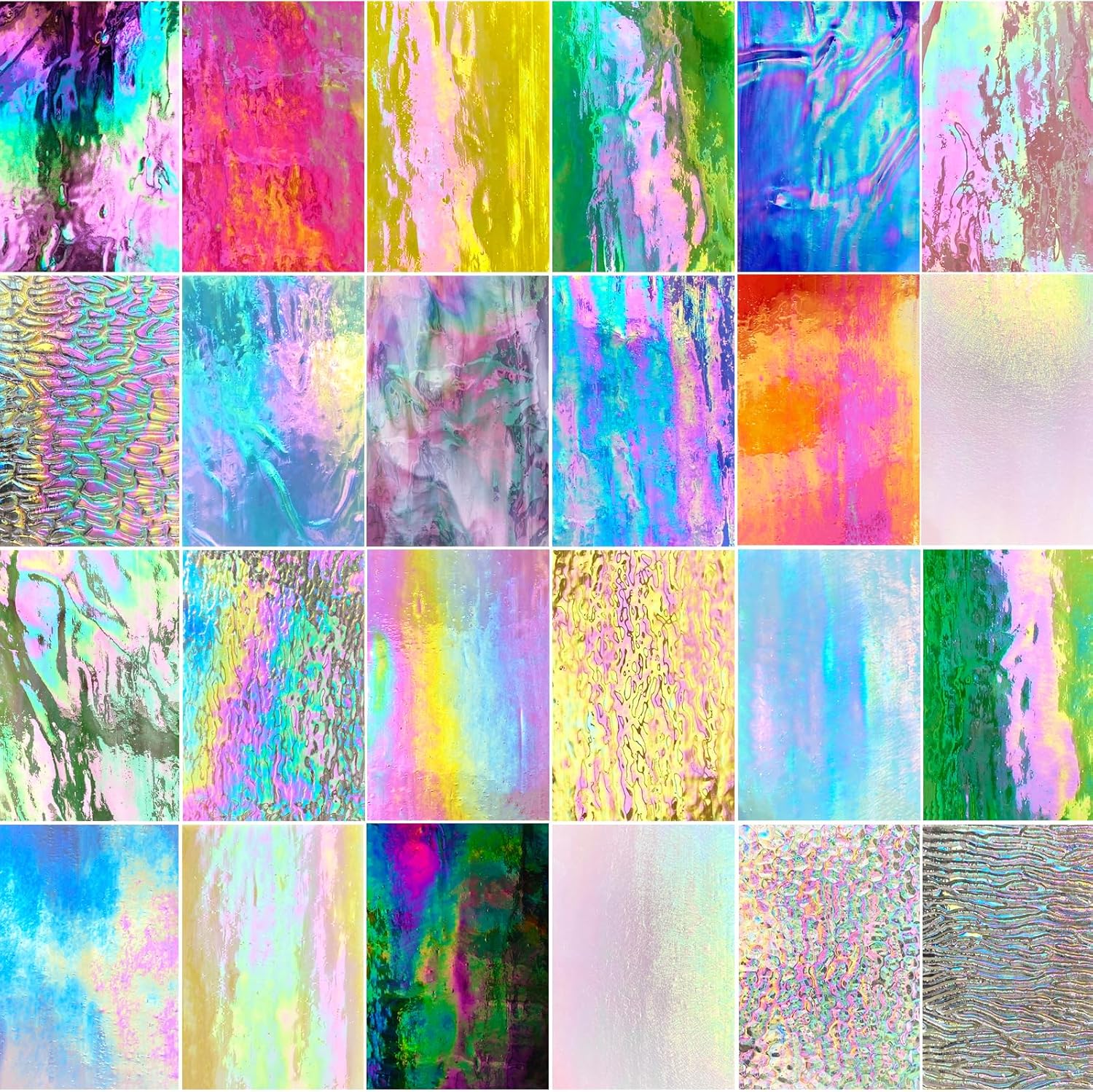 Iridescent Stained Glass Sheets Variety Pack for Crafting