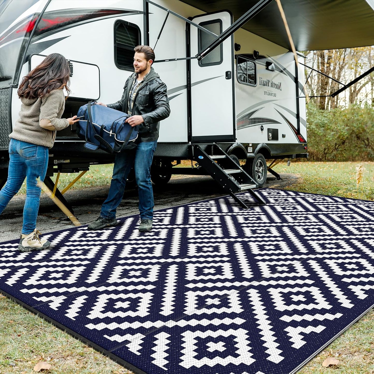 GENIMO Outdoor Rug for Patio Clearance, Waterproof Camping Mat