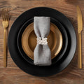 Decozen Set of 16 White Napkin Rings with Pearl Design - Elegant Table