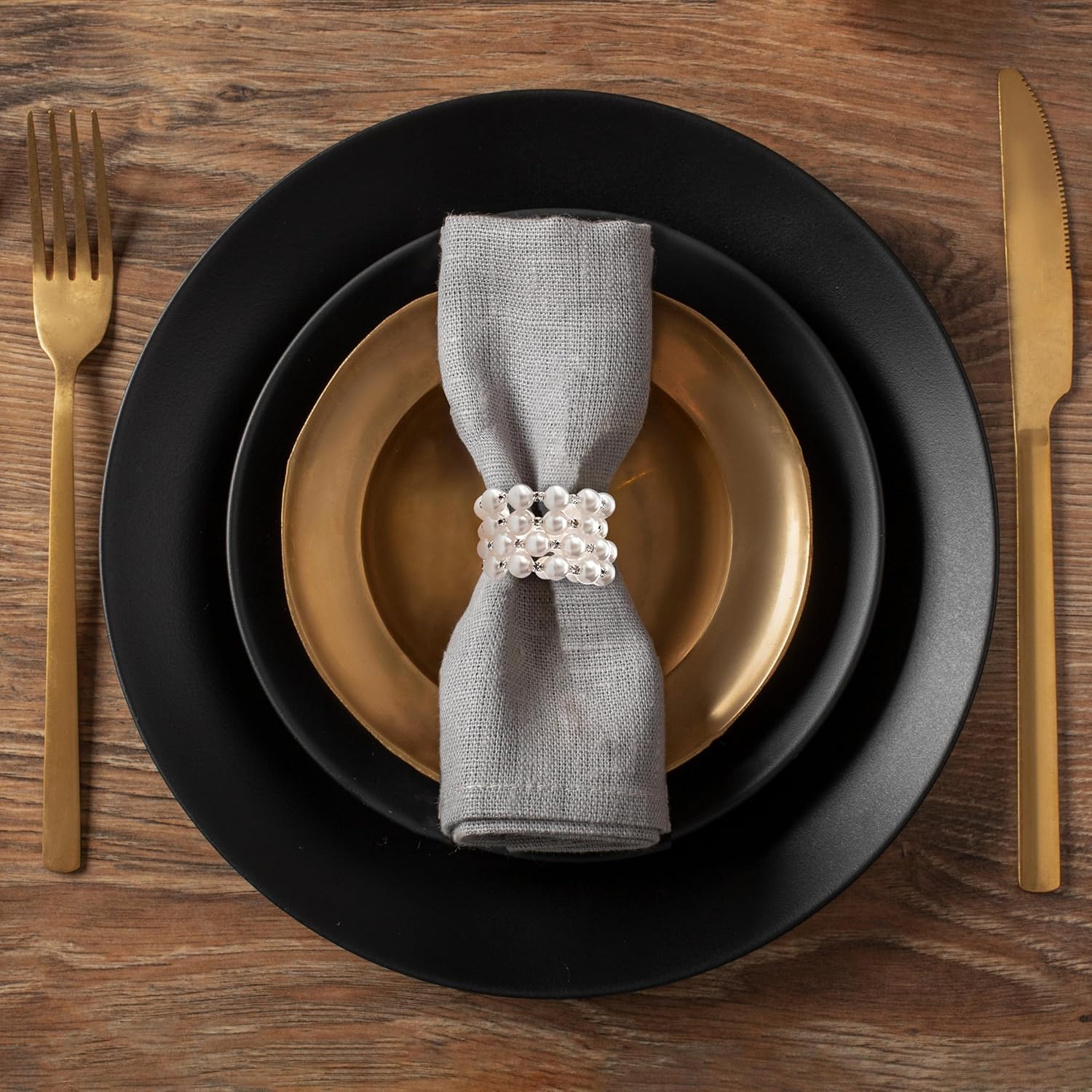 Elegant White Napkin Rings Set of 16 for Festive Table Decor