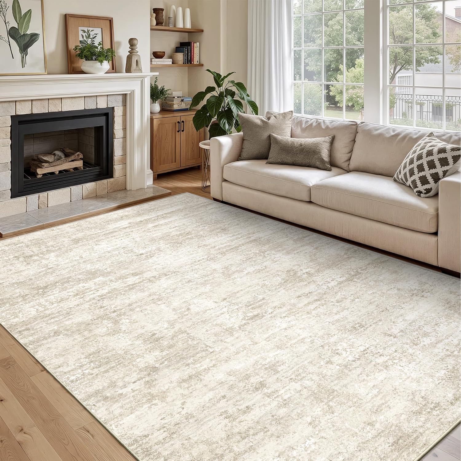 Art&Tuft Washable Area Rug with Anti-Slip Backing for Comfort