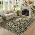 5x7 Washable Rug Vintage Floral Area Rug - Soft, Machine Washable