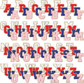 Letter Patch Iron On Chenille A-Z 104 Pcs - Colorful Gold Trim Letters
