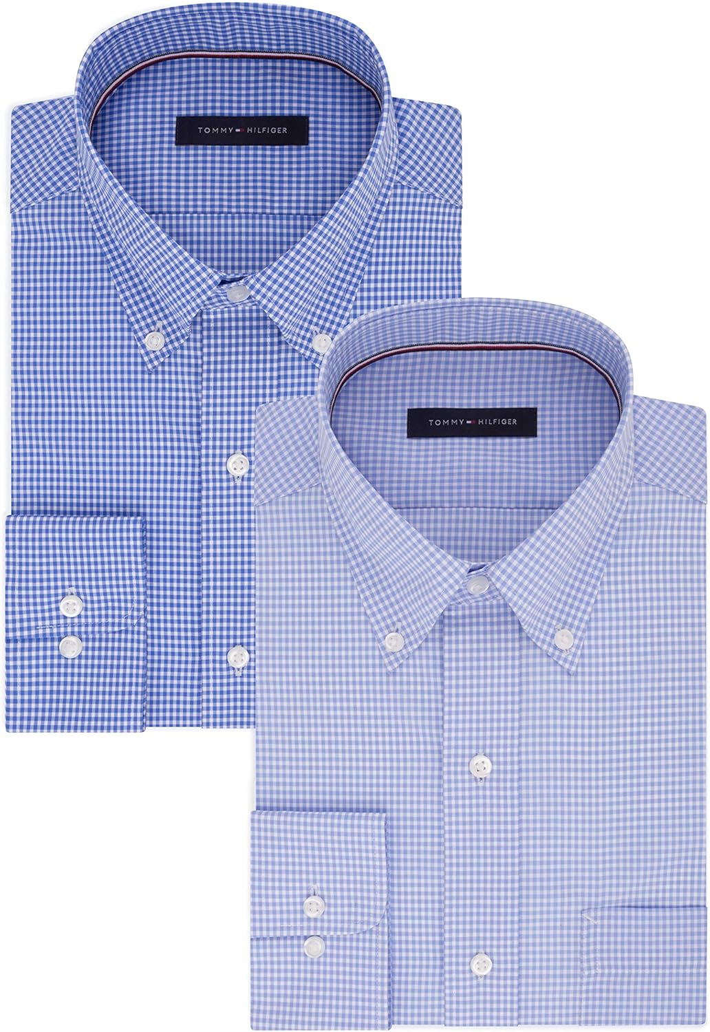 Tommy Hilfiger Men's Regular Fit Non Iron Gingham Dress Shirt
