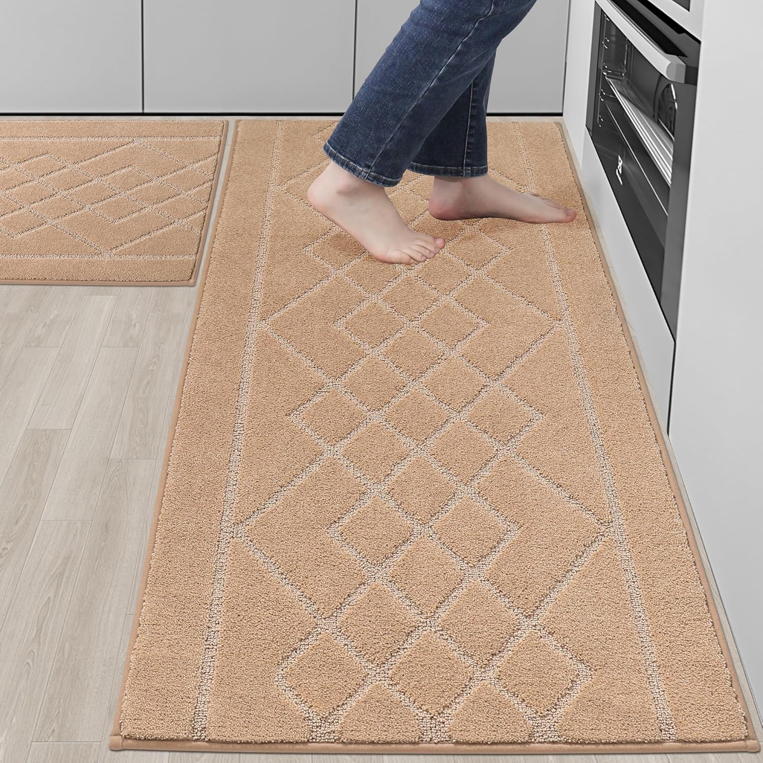 Soft Non-Slip Kitchen Rugs Sets of 2 for Absorbent Floors
