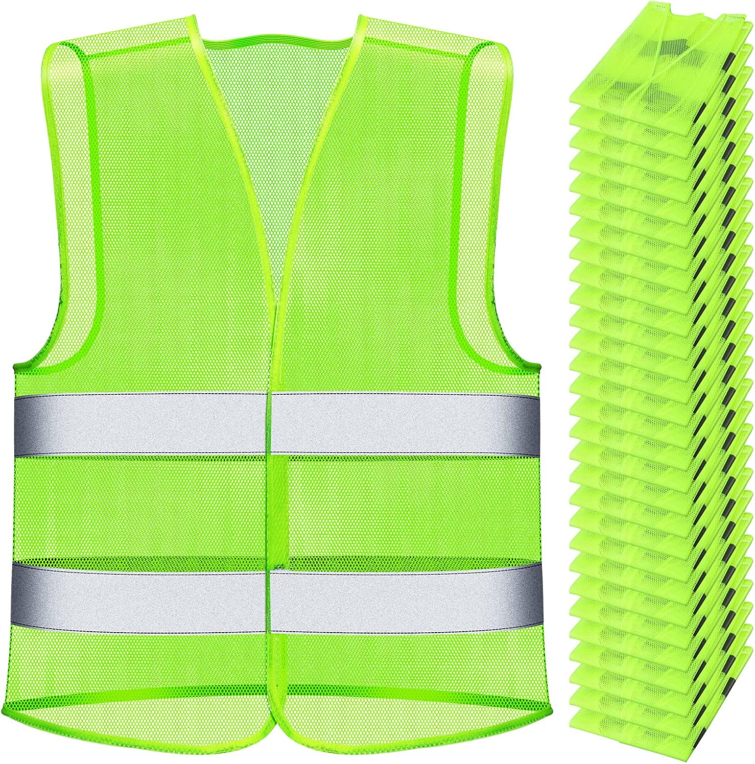 30 Pack High Visibility Reflective Safety Vests for Outdoor Use
