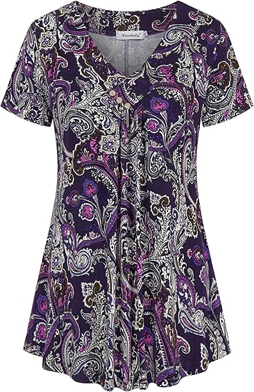 Ninedaily Women's Tunic Summer Short Sleeve Top Blouse Review