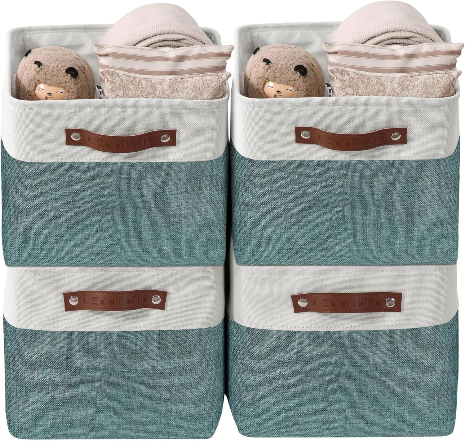 DECOMOMO Storage Bins for Shelves - Large 4 Pack Baskets