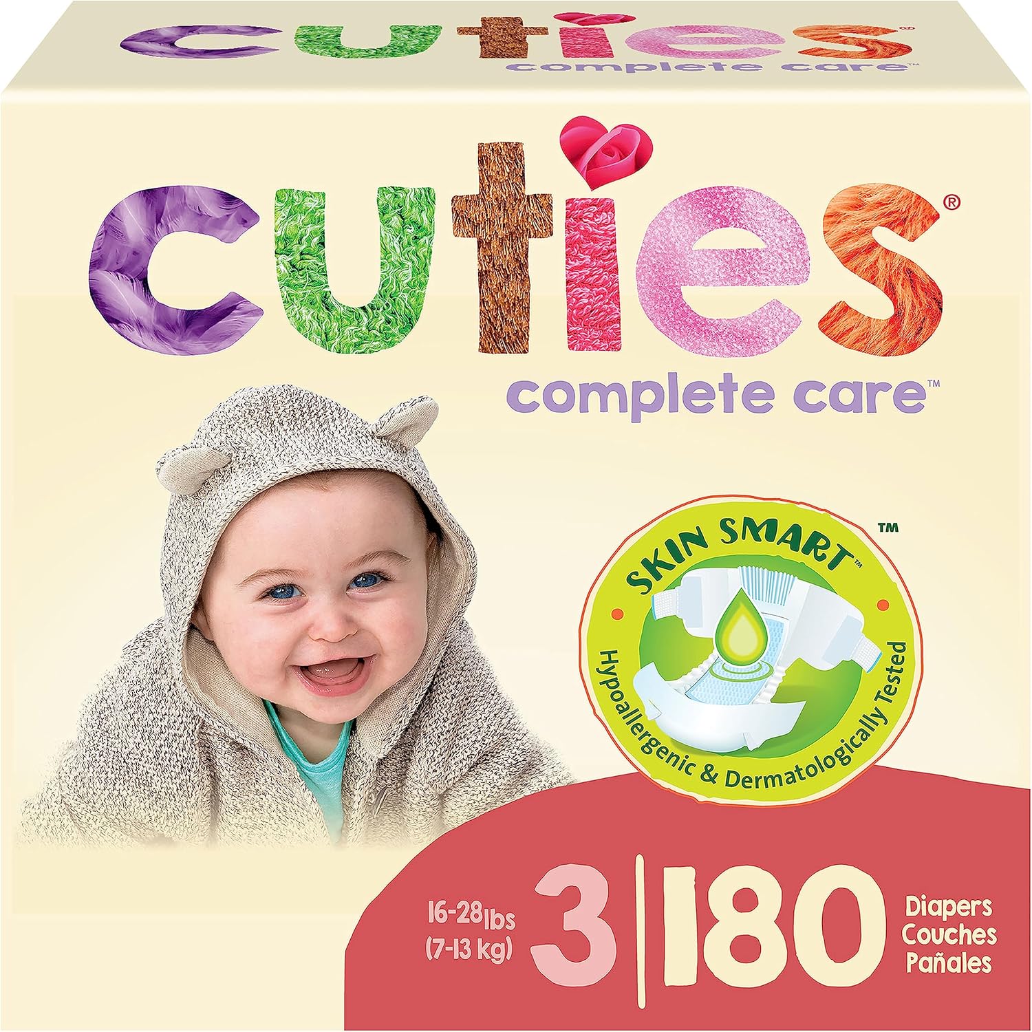 Skin Smart Diapers | Ultra Absorbent | Size 3 | 180 Count