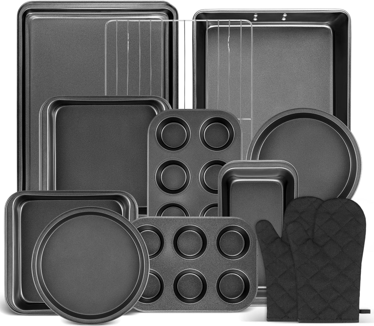 12PCS Nonstick Baking Pans Set for Effortless Baking and Roasting