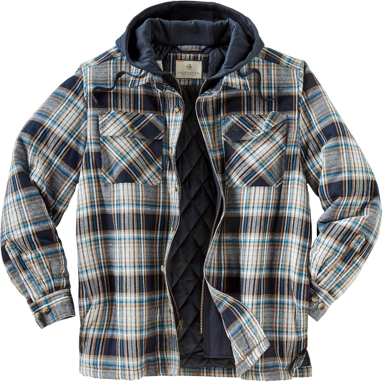 Legendary Whitetails Men's Plaid Flannel Shirt Jacket with Hood