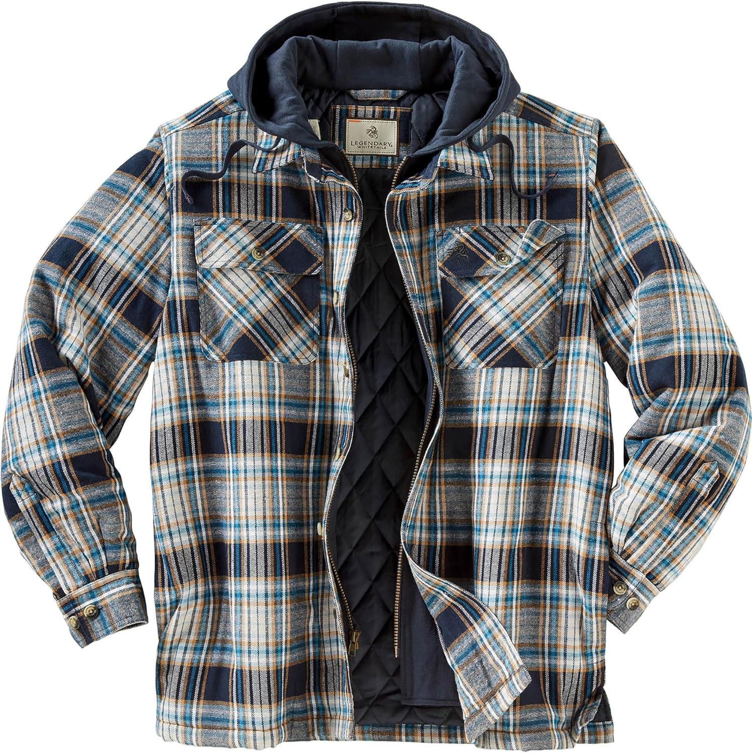 Legendary Whitetails Men's Plaid Flannel Shirt Jacket with Hood