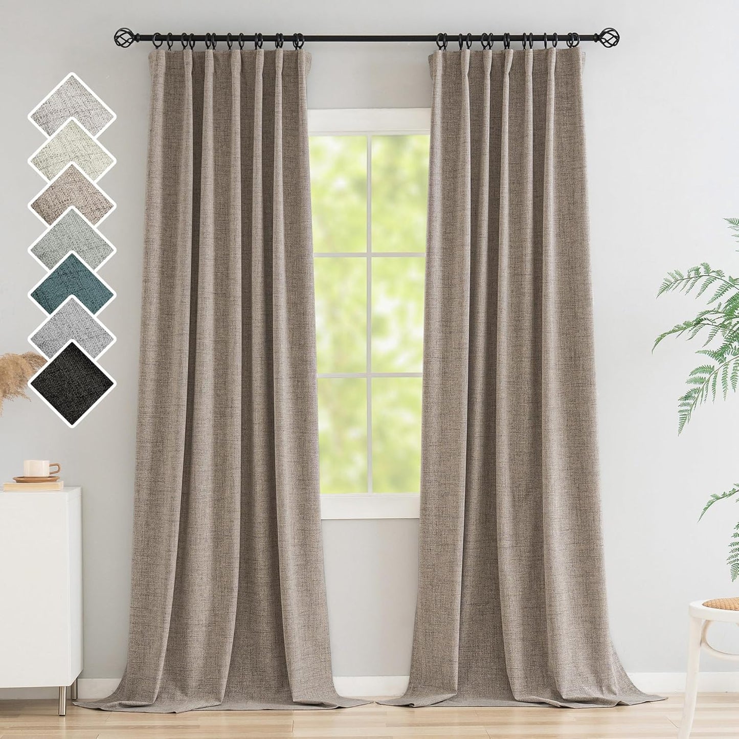 Linen 100% Blackout Curtains - Cozy Sleep