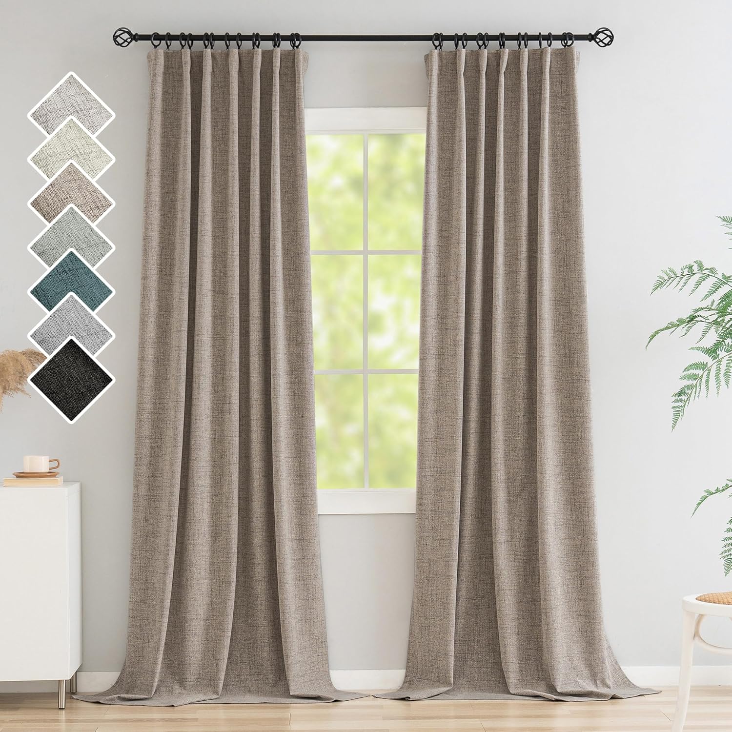 Linen 100% Blackout Curtains - Cozy Sleep