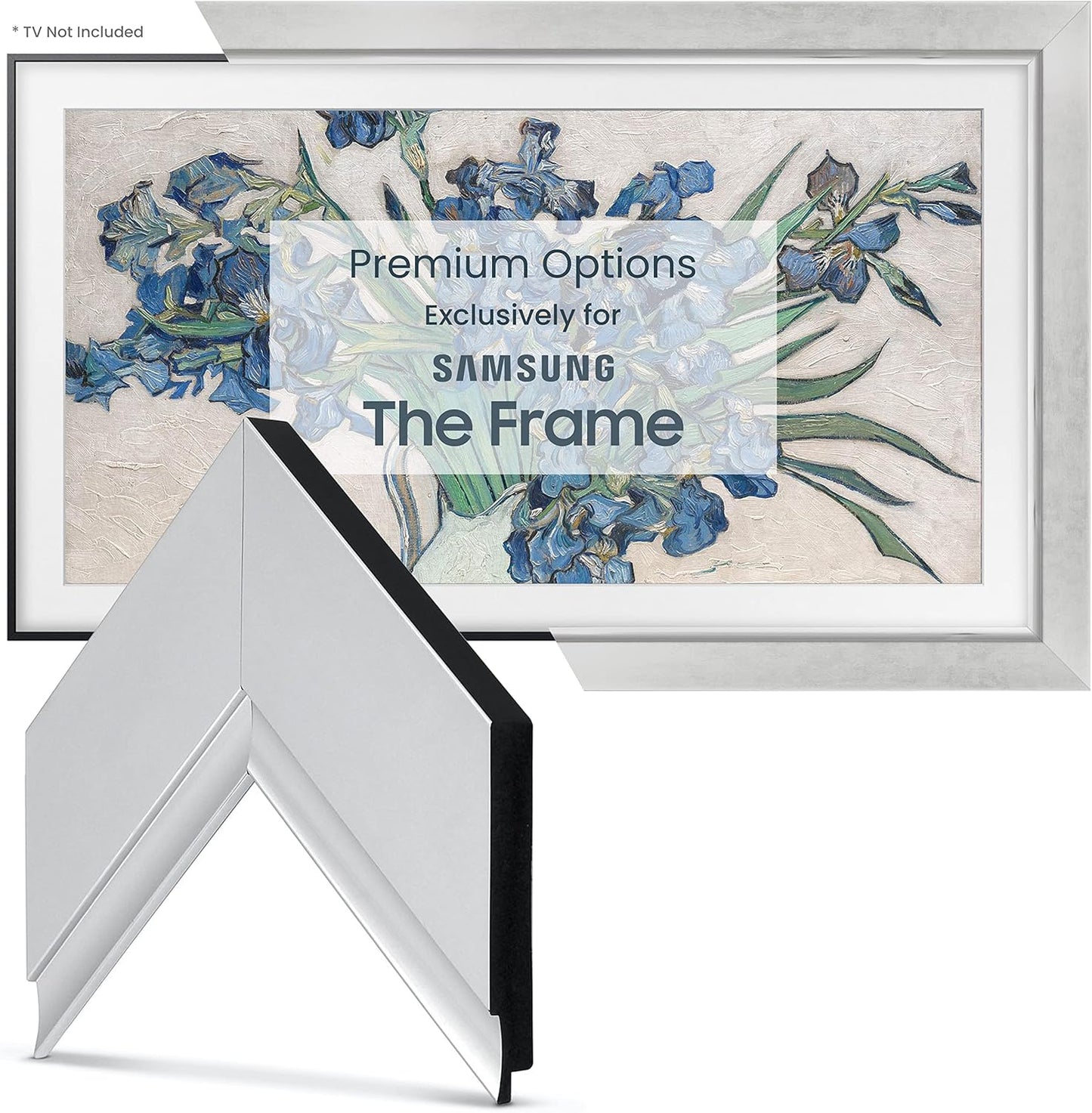 Stylish Silver TV Frame for Samsung The Frame (85)