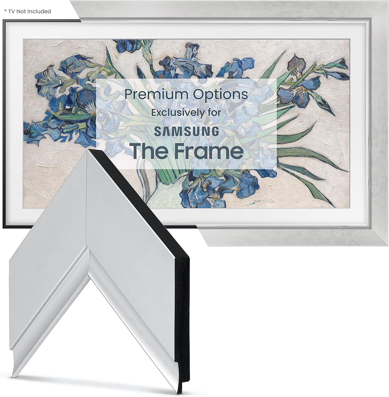 Stylish Silver TV Frame for Samsung The Frame (85)