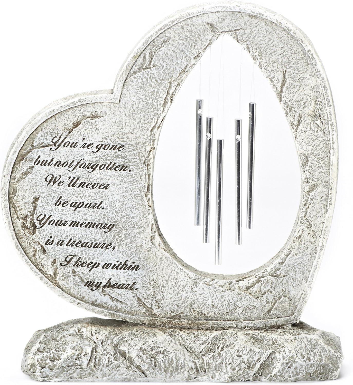 Heart Shaped Wind Chime Figurine for Indoor Outdoor Display
