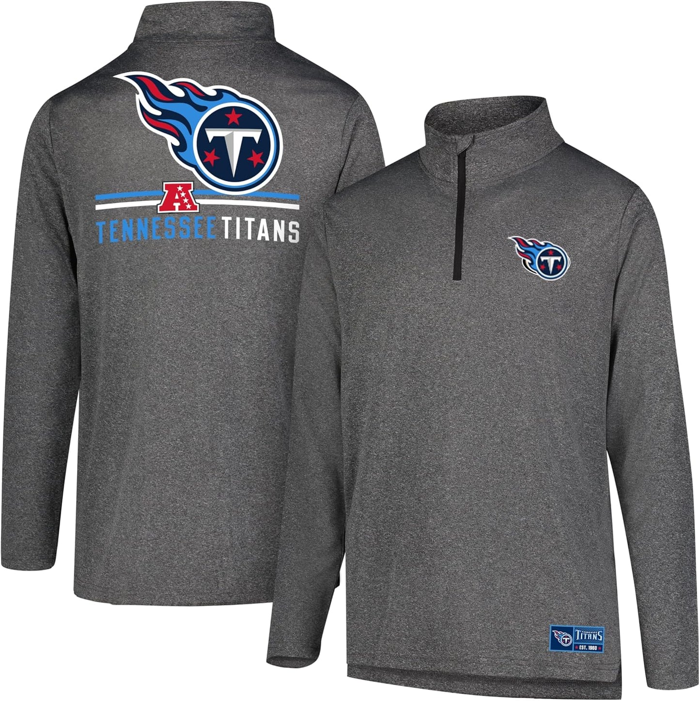 Ultra Game NFL Official Super Soft Quarter Zip Long Sleeve T-Shirt