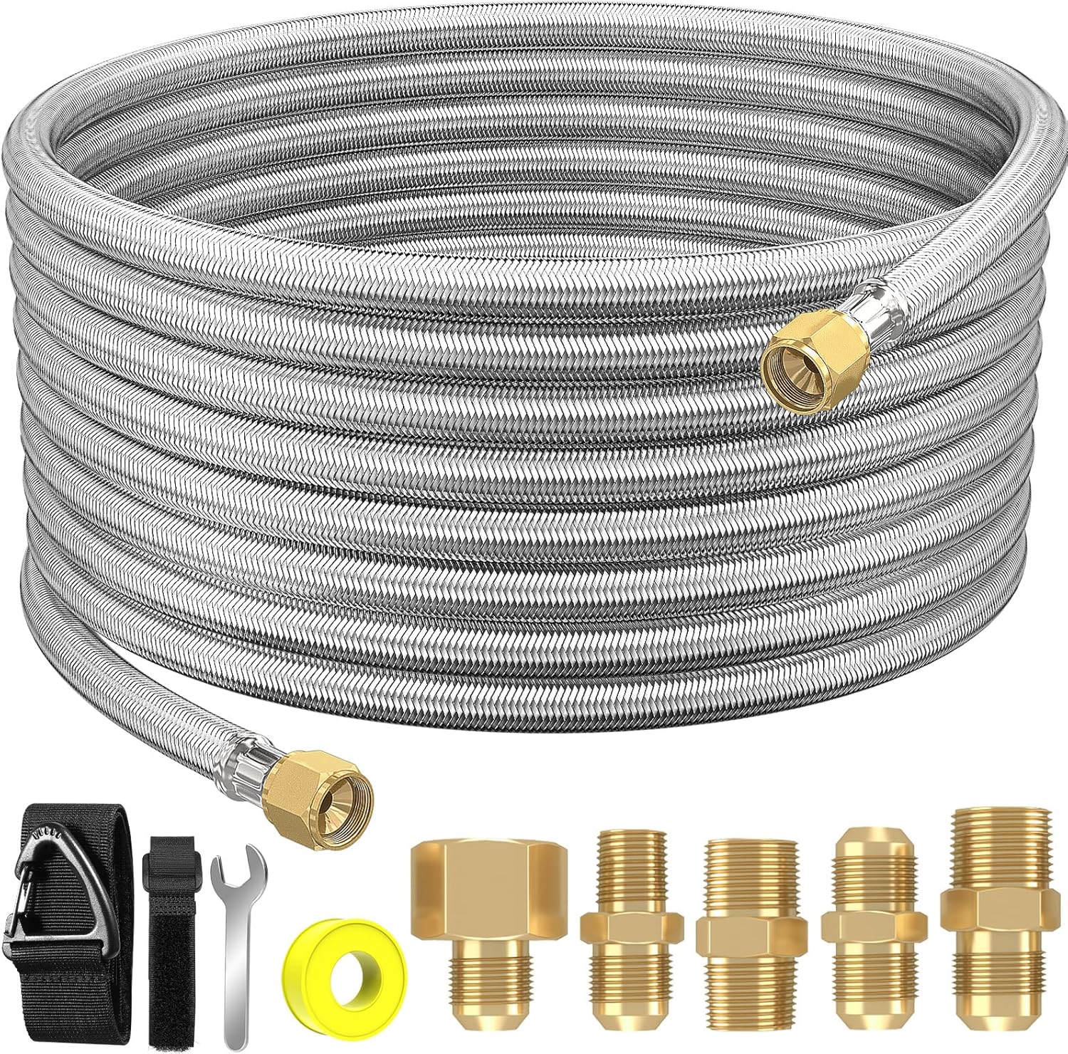 24Ft High Pressure Braided Propane Hose Extension for BBQ Grill