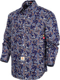 BOCOMAL FR Printed Paisley Hawaii Work Shirt - Flame Resistant