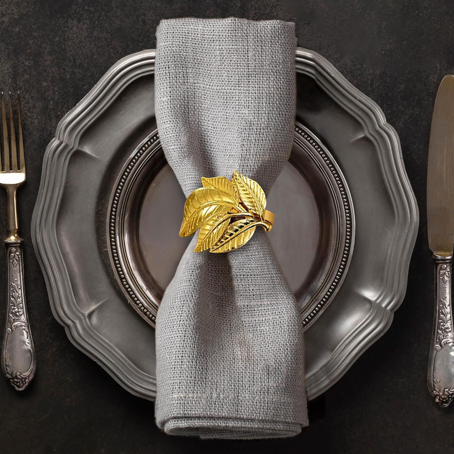 Elegant Gold Turtle Napkin Rings Set for Festive Table Decor