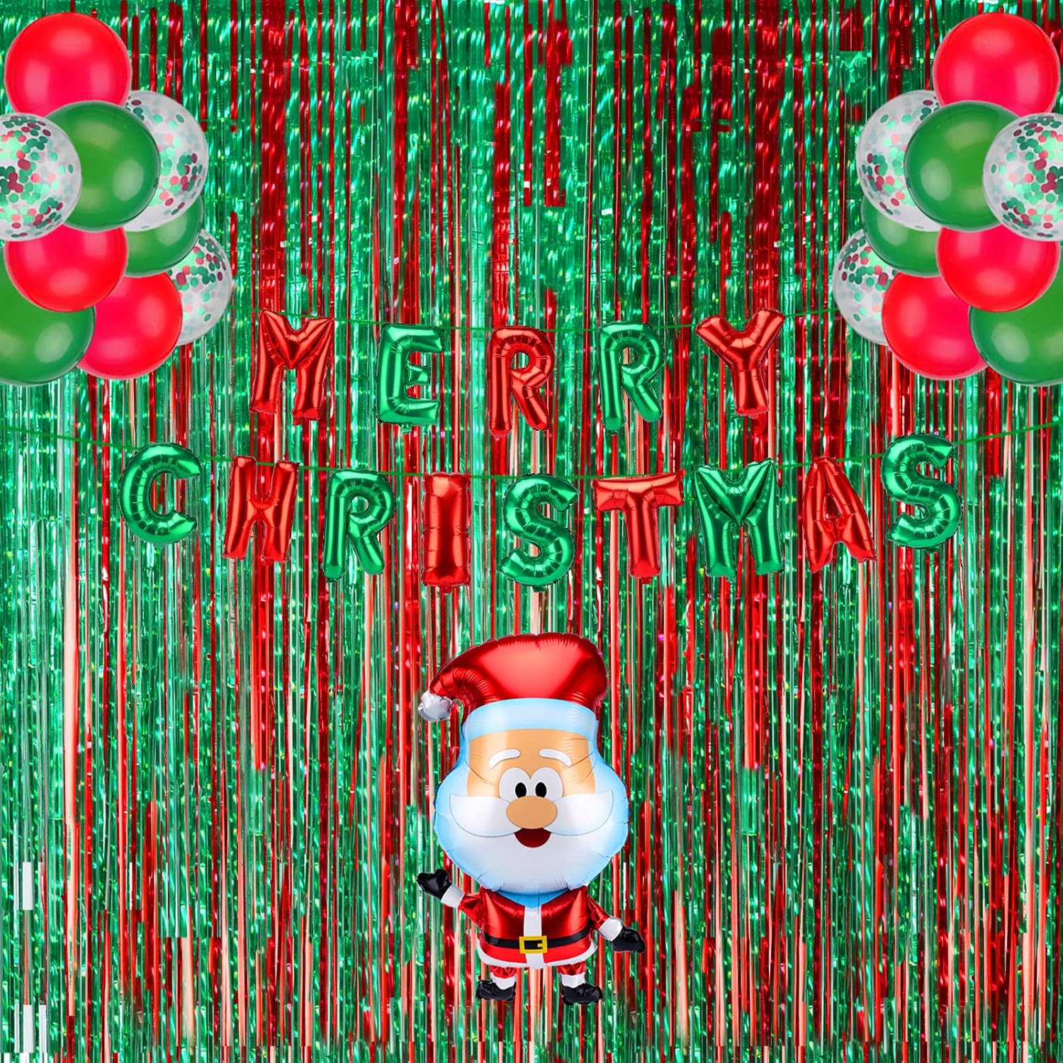 Merry Christmas Balloon Set with Santa Claus - Festive Party Decor