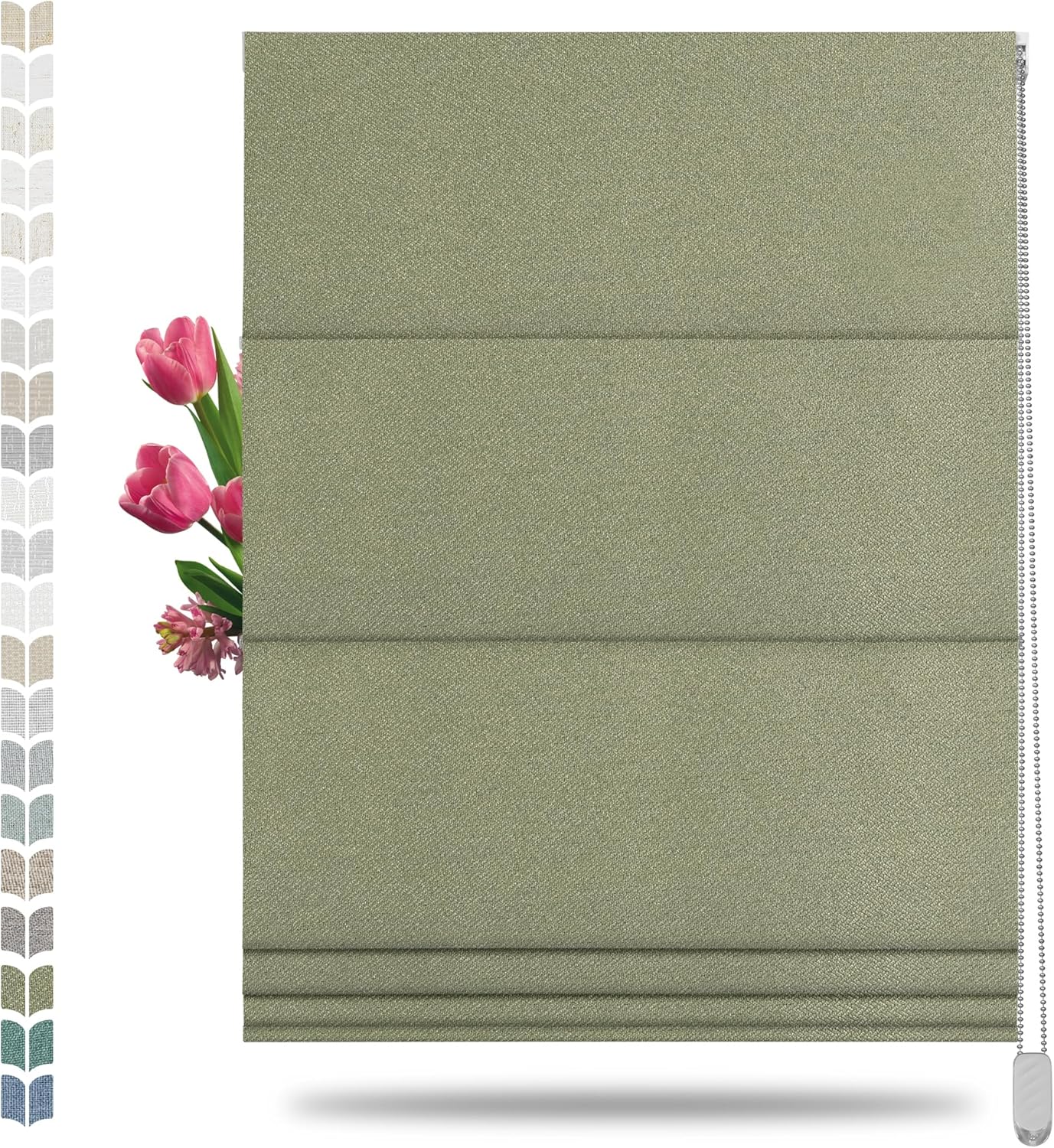 BERISSA Blackout Roman Shades for Windows, Room Darkening Blinds