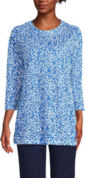Lands' End Women's Supima Cotton 3/4 Sleeve Crewneck Tunic - Relaxed
