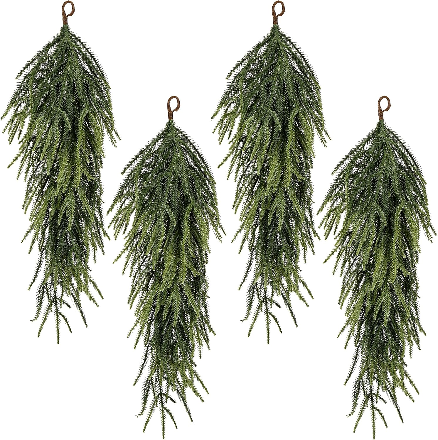 30 Inch Extra Length Faux Pine Teardrop Swag for Christmas Decor