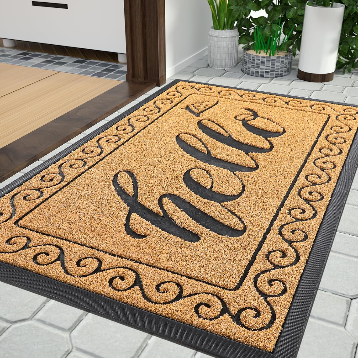 Yimobra Welcome Mats for Front Door - Heavy Duty Waterproof Mat