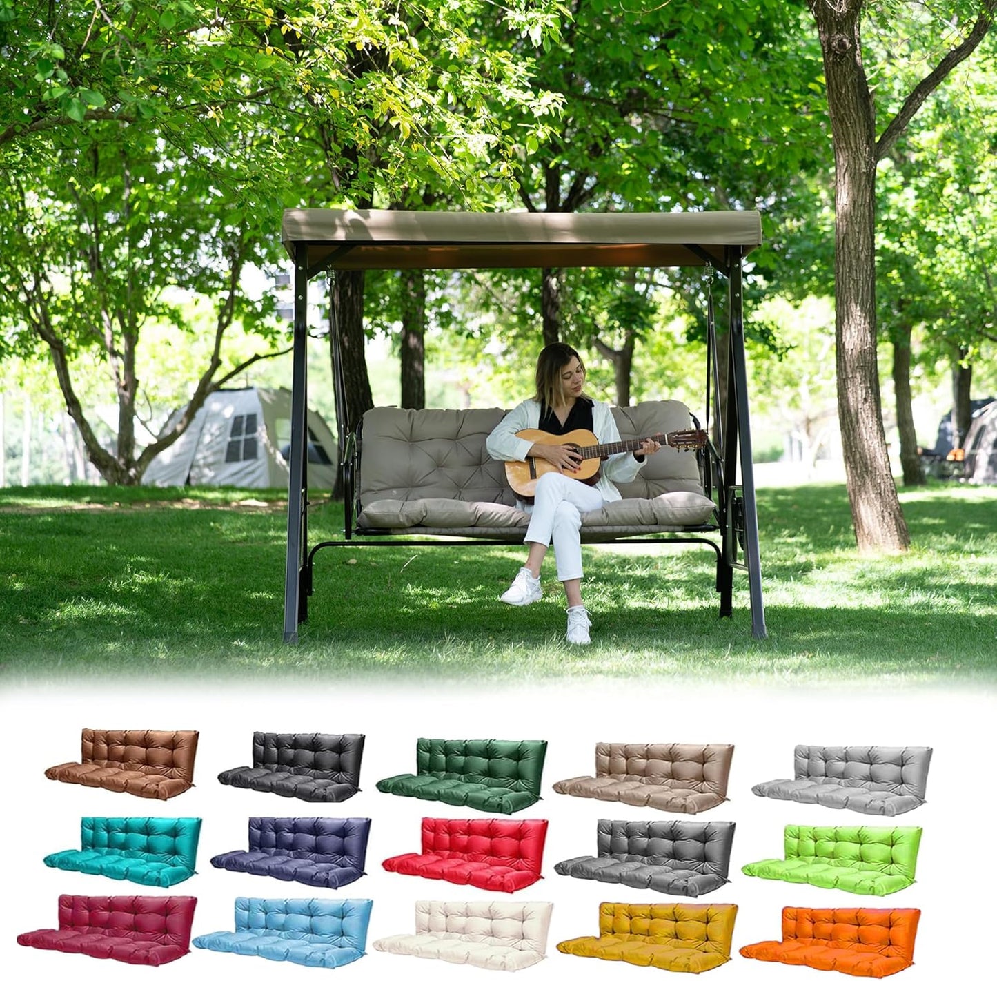 Outdoor Swing Cushions by GPQAWER - Waterproof & Stylish