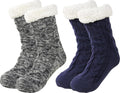 BenSorts Men Fuzzy Slipper Socks with Grippers - Warm Non Slip Home