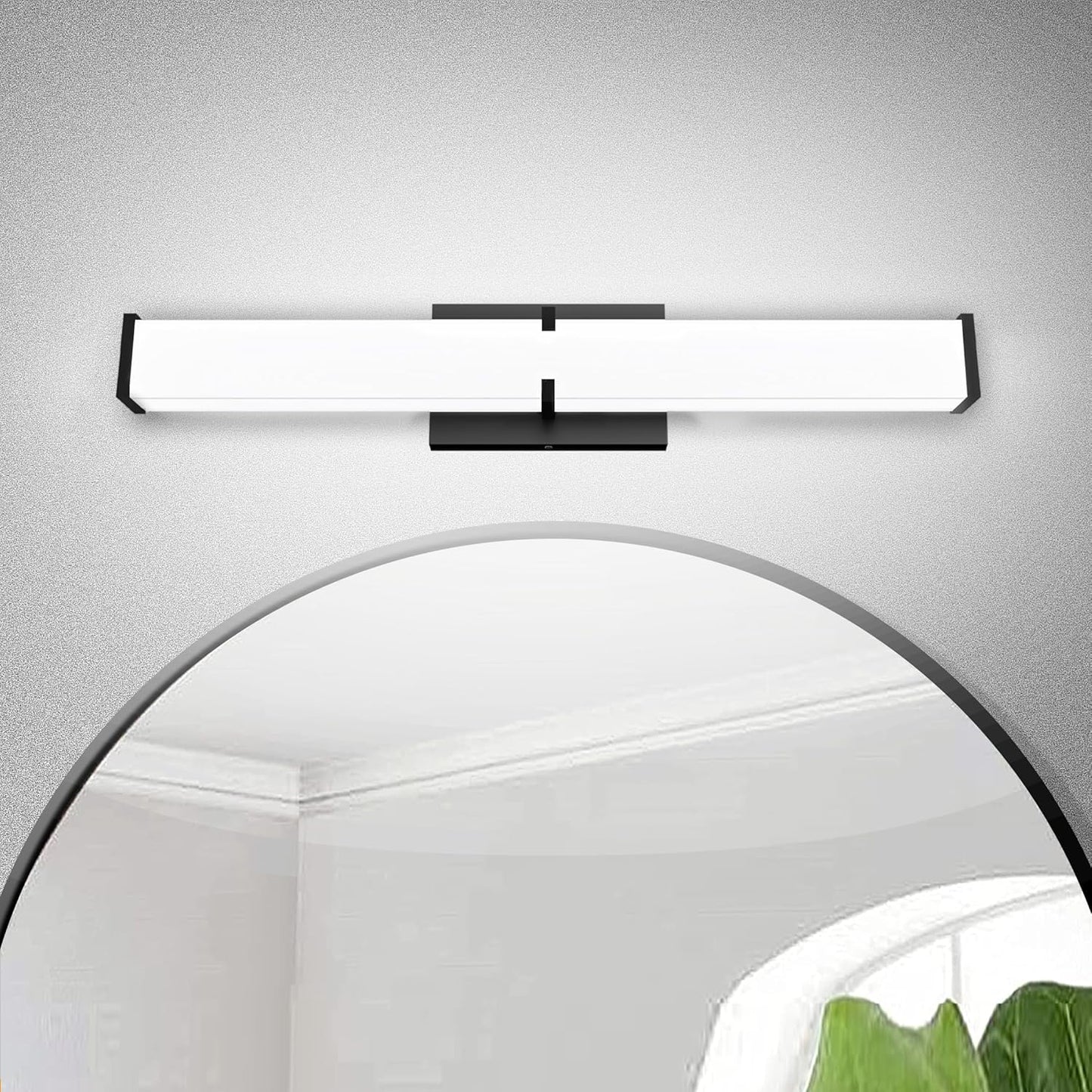2000LM Bathroom Light Fixtures with Dimmable LED and Clear Shade
