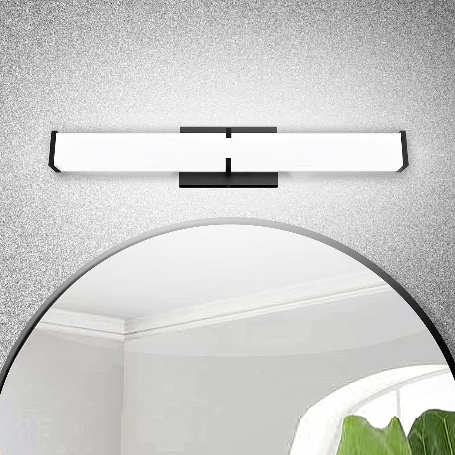 2000LM Bathroom Light Fixtures with Dimmable LED and Clear Shade