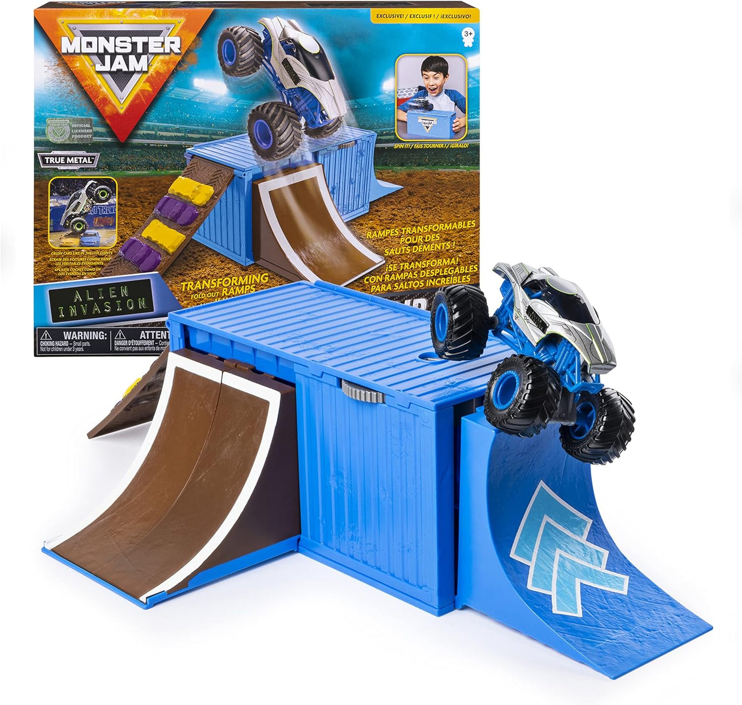 Monster Jam Ship It & Flip It Transforming Playset with Truck