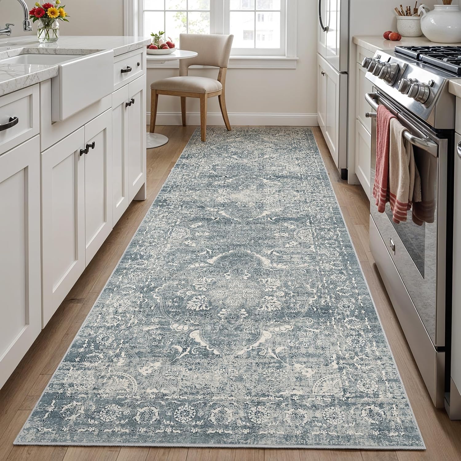 Vintage Non-Slip 3x10 Runner Rug for Hallway and Entryway